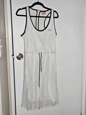 Hunter Target Mesh Dress White Racerback Drawstring Sleeveless Midi Size Medium