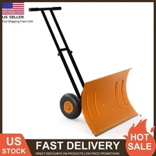 Extra-Large Snow Pusher Shovel With 5 Adjustable Blade Positions Anti-Skid Wheel
