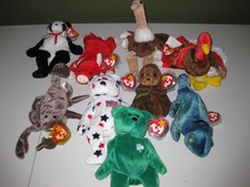 9 LOT RARE ORIGINAL RETIRED TY BEANIE BABIES NEVER PLAYED MINT COND PVC PELLETS