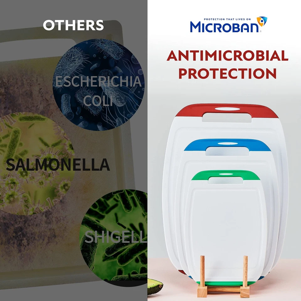 Juego de Tabla de Cortar Antimicrobiana Neoflam Antideslizante Libre de BPA 3 Piezas Foto 3 de 4
