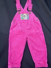 Vintage Hush Puppies Girls Pink Corduroy Overalls 2T 100 Cotton Button Pockets