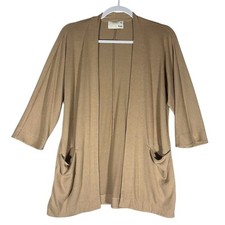 Wilfred Free Aritzia Sz XS Slub Knit Rayon Blend Open Slouchy Cardigan Neutral
