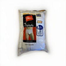 Hanes 7-Pack Men's 2XL White Briefs Tagless Full Cut 100 Cotton Underwear New