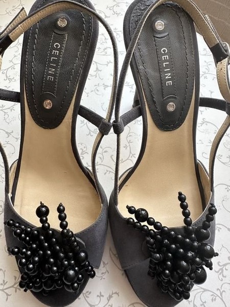 Women Celine Heels Grey Suede 38 #2UJQ