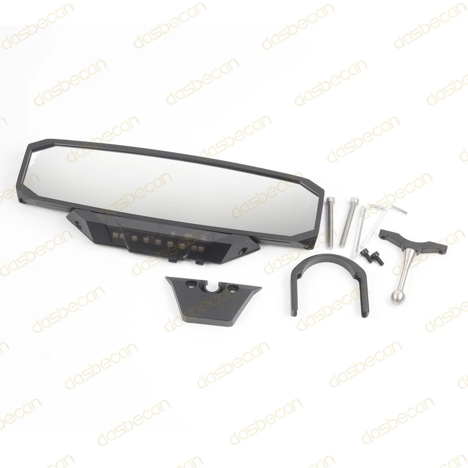 UTV Rear View Center Mirror 7 Color LED lights 1.2"-2" Clamp For Polaris RZR XP Foto 4 de 4
