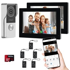2-Wired Video Intercom System with Dual 7'' Touch Screen, 1080P HD Camera  1...