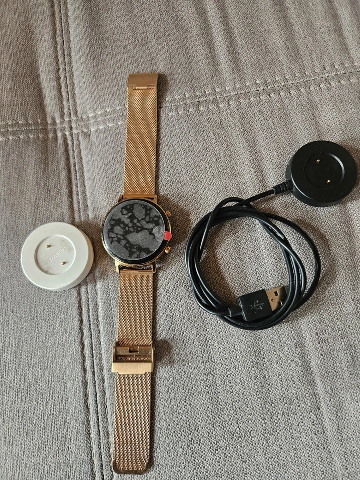 Huawei Watch GT 2 Elegant Edition 42mm Edelstahlgehäuse mit Milanaise Armband, Foto 1 von 5