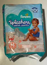 Pampers Splashers Swim Pants Size M Medium 4 20-33 lbs 18 Count Pack NEW NIP