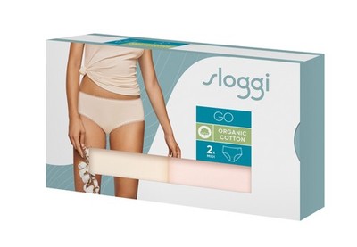 Doppelpack Sloggi GO Midi Slip Rosa Aprikot M003 Bio-Baumwolle NEU Sonderpreis
