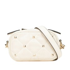 Valentino Rockstuds Leather Shoulder Bag Women White One Size
