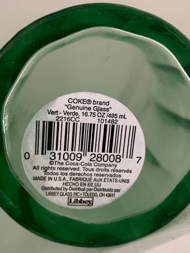 2 COCA-COLA GLASSES -NWT!- LIBBEY BRAND IN USA -16.75 OZ- ORIGINAL GEORGIA GREEN - Picture 13 of 24