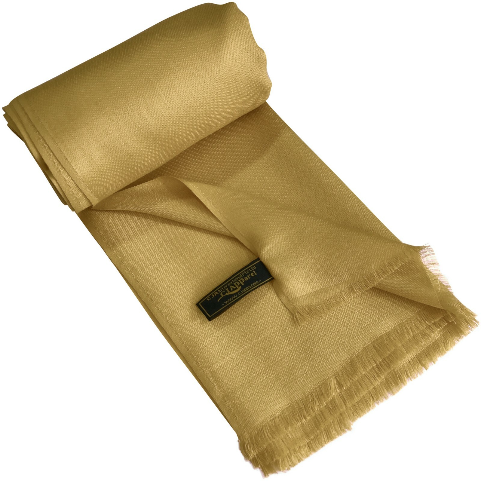 CJ Apparel Gold Fringe Solid Colour Nepalese Shawl Seconds Scarf Stole Pashmina