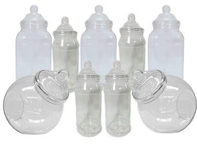 **LEICHTE SEKUNDEN** 9 viktorianische Süßigkeitengläser aus Kunststoff für Süßigkeitenbuffet Hochzeit