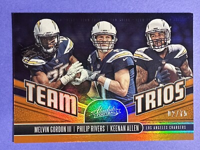 2019 Absolute Orange Spectrum Team Trios #TT-CH Gordon/Rivers/Allen /75 Chargers