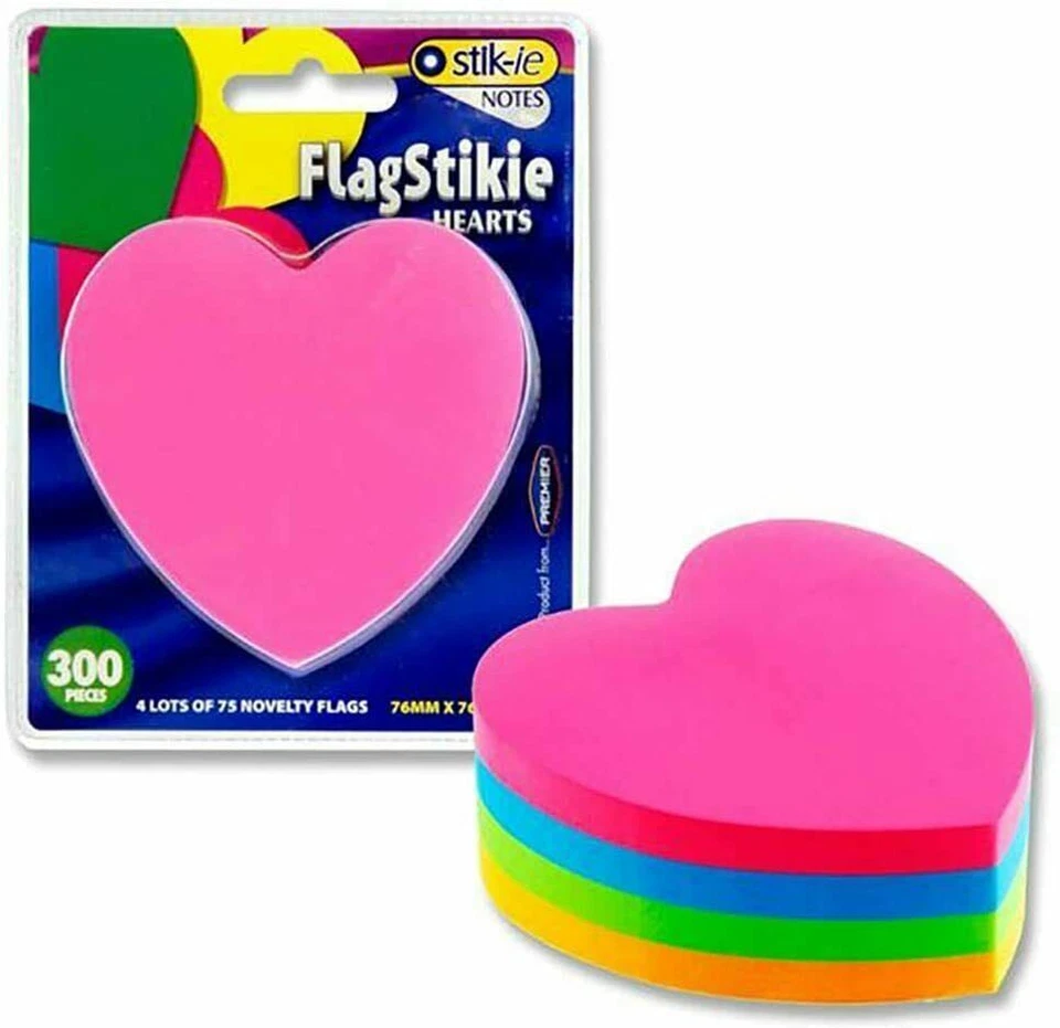 Heart Shaped Sticky Notes Post-it Premier Stationery Stik-ie 300 Love Hearts - Image 3 of 4