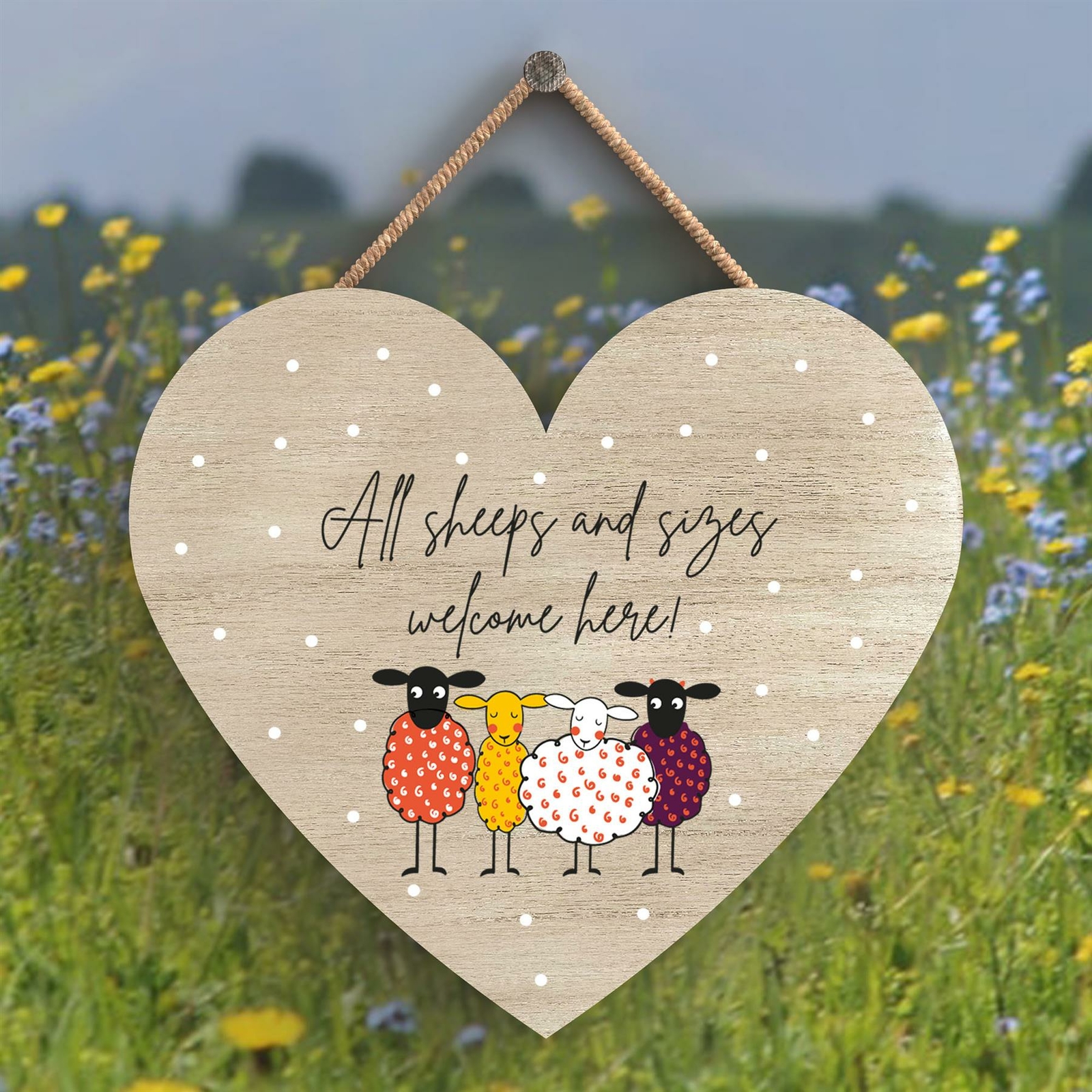 SHEEP ALL SHEEPS AND SIZES CUTE ANIMAL THEME WOODEN HANGING PLAQUE