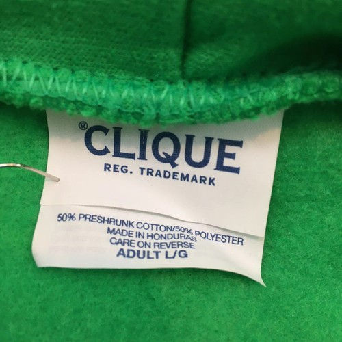 Clique Adult L Green Buffalo Irish Pouch Hoodie Hooded Sweatshirt - Picture 10 of 12