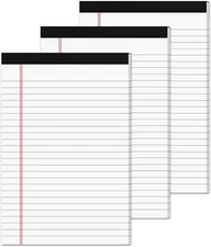 3 Pack Small Legal Pads 5X8 White Notepads Paper Tablets 5X8 Legal Pad 80 GSM Li