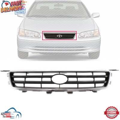 NEW FRONT GRILLE CHROME / SILVER PLASTIC FOR 2000-2001 TOYOTA CAMRY TO1200225