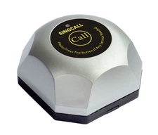 SINGCALL Wireless Calling System Silver Single Call Button,Call Waiter System