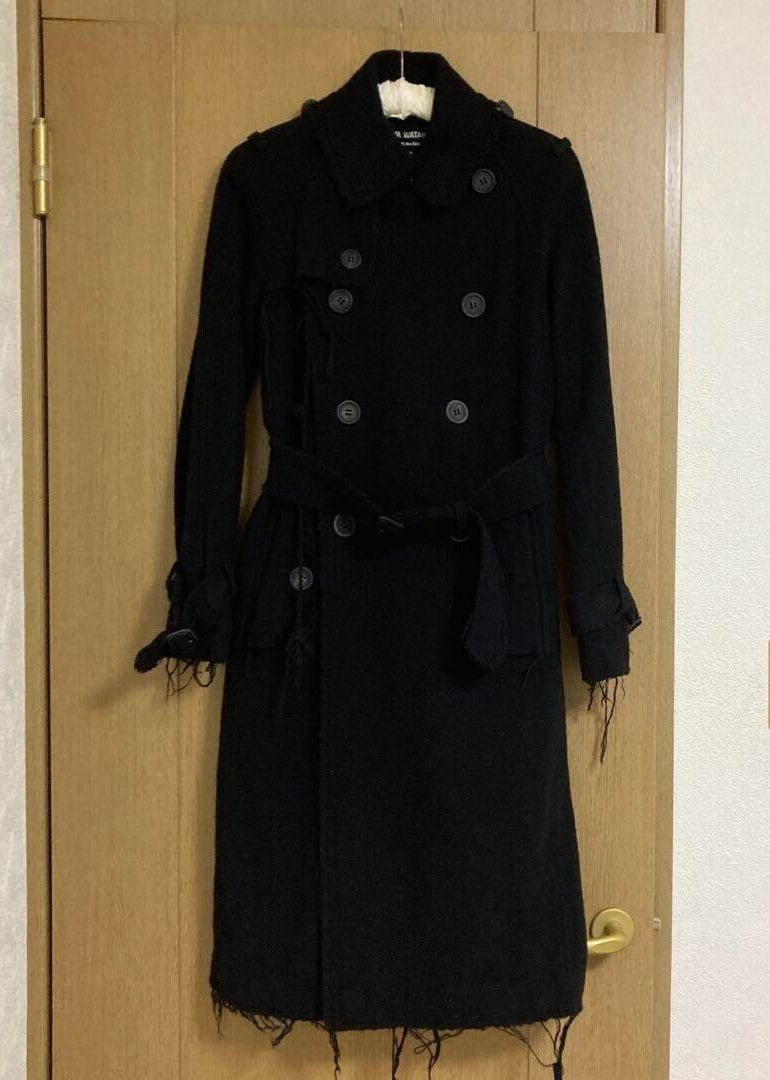 JUNYA WATANABE COMME des GARCONS Trench Coat Wool Frayed Edge