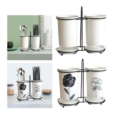 Essstäbchen Käfig Küchenutensilien Halter Keramik Küche Gabel Löffel Organizer
