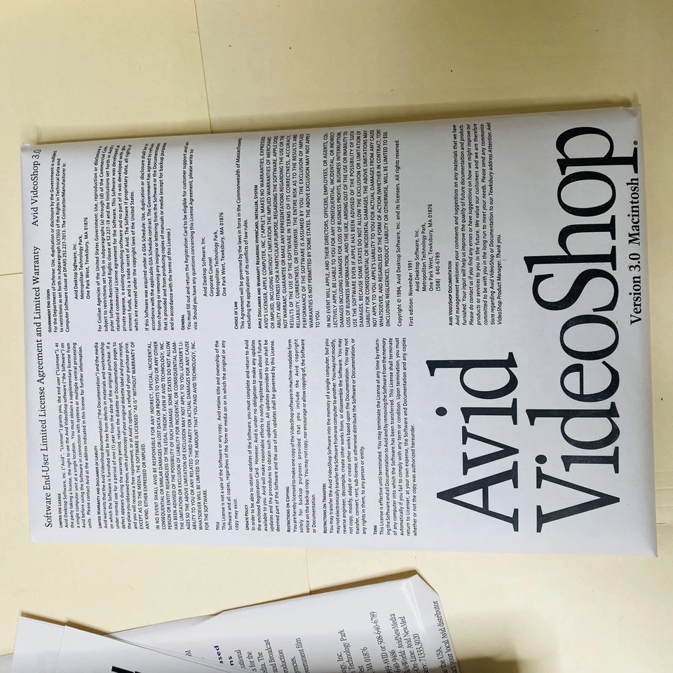 Avid Videoshop 3.0 for Macitnosh Software Open Box Complete Vtg Mac - Image 3 of 4