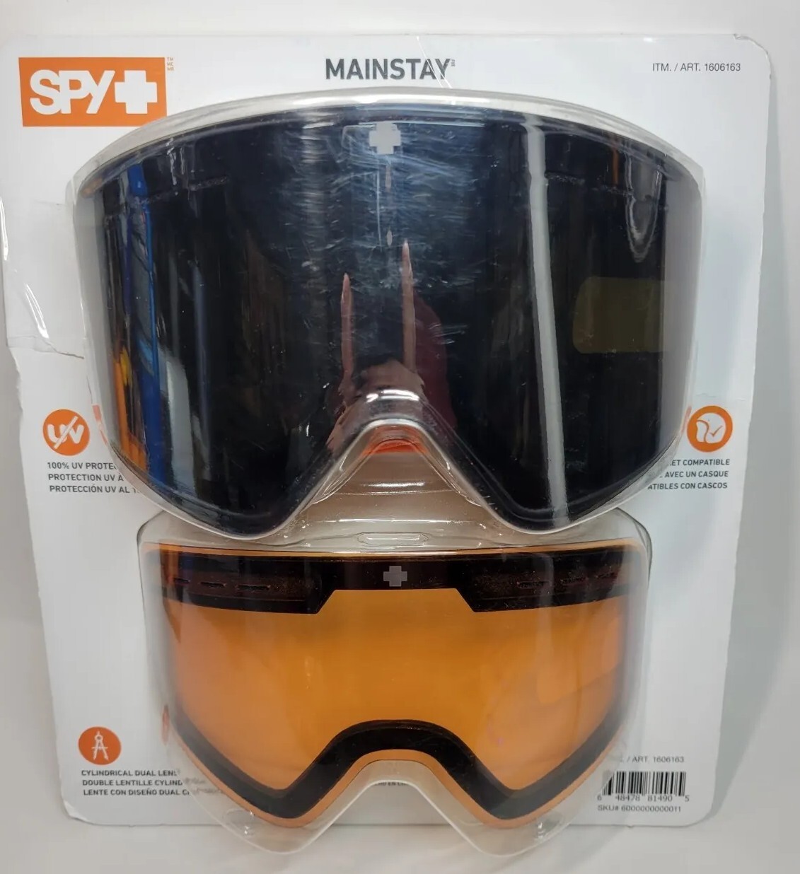 Spy + Mainstay Ski Goggles w/ Pouch Spectra Mirrored Lens Triple Layer Face Foam eBay