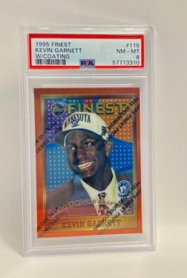 1995 Topps Finest Kevin Garnett Rookie RC #115 W/Coating PSA 8 | eBay