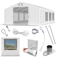 Partyzelt 3x8m Moskito Pavillon Bierzelt Festzelt Gartenzelt 8x3 weiß PVC S