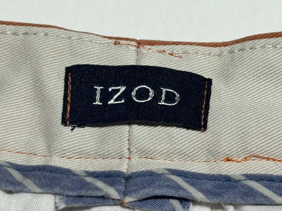 Shorts masculino Izod laranja frente plana 5 bolsos algodão tamanho 30 pol - Muito bom estado - Imagem 4 de 4