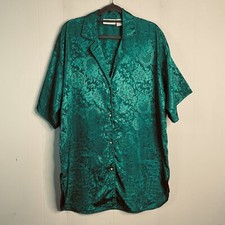 Vintage Victoria's Secret Gold Label Nightshirt Satin Green Women's Size S