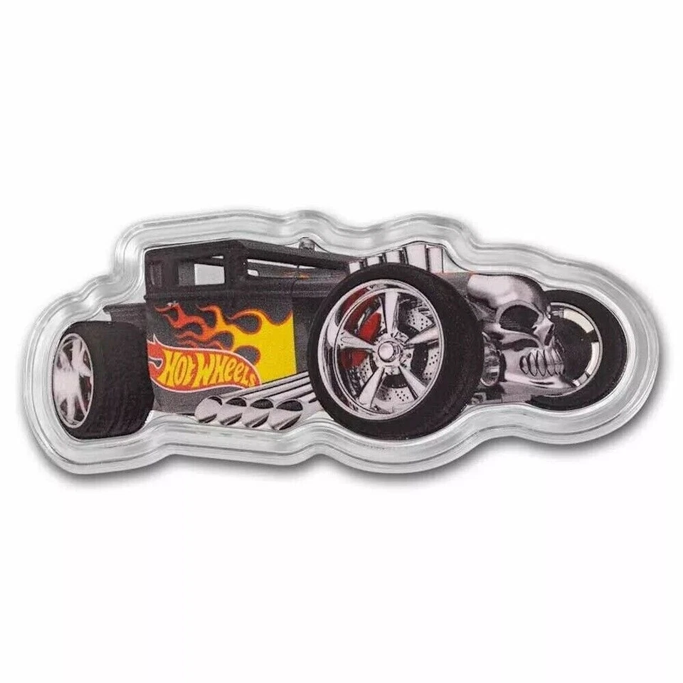 Moneda de plata Hot Wheels Bone Shaker 2024 1 oz $2 Islas Salomón PAMP Suisse Foto 4 de 4