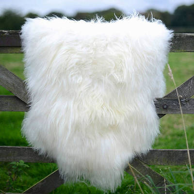 Black Genuine  Natural Icelandic Sheepskin Rug long fur XXL Large White