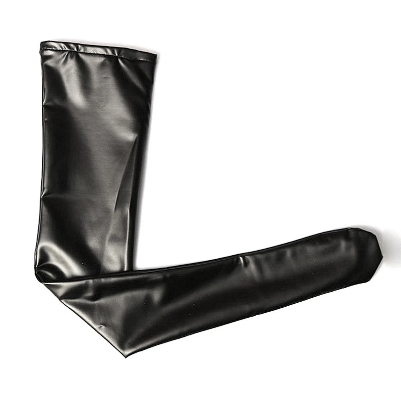 Latex Rubber Stockings Thigh High Sexy Women Men Wet Look Spandex Dance Leggings - Image 2 of 4