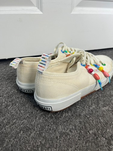 Rare SUPERGA x MIRA MIKATI Rainbow Bead TRAINERS Size UK 4 WORN ONCE - Picture 5 of 10