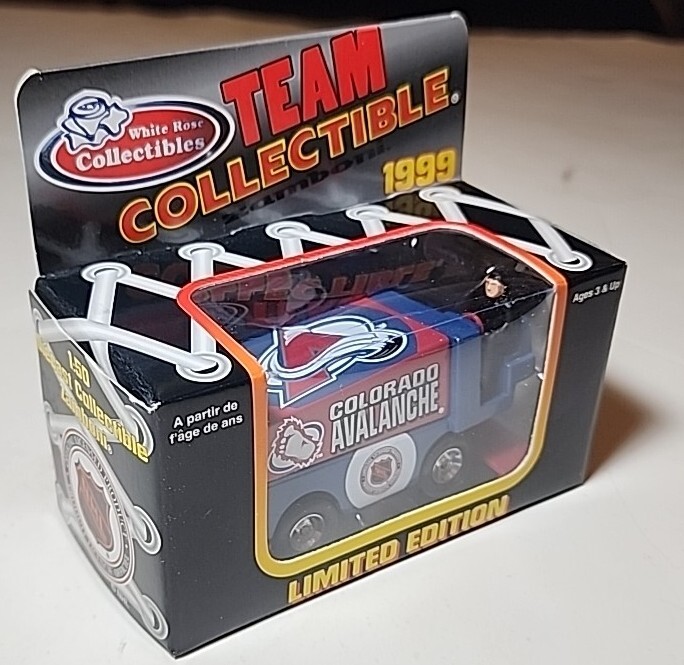 1999 COLORADO AVALANCHE Mini Zamboni White Rose Original Box New