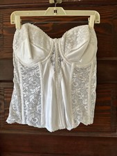 CARNIVAL White Lace Bustier Strapless Bra Corset Longline 40C  423 Underwire