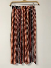 GNG Skirt Womens Midi Herringbone Color Block Straight Red Stretch  N171