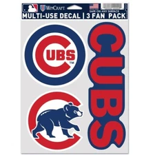 Chicago Cubs 3 Fan Pack Multi Use Decal Free Shipping Instock
