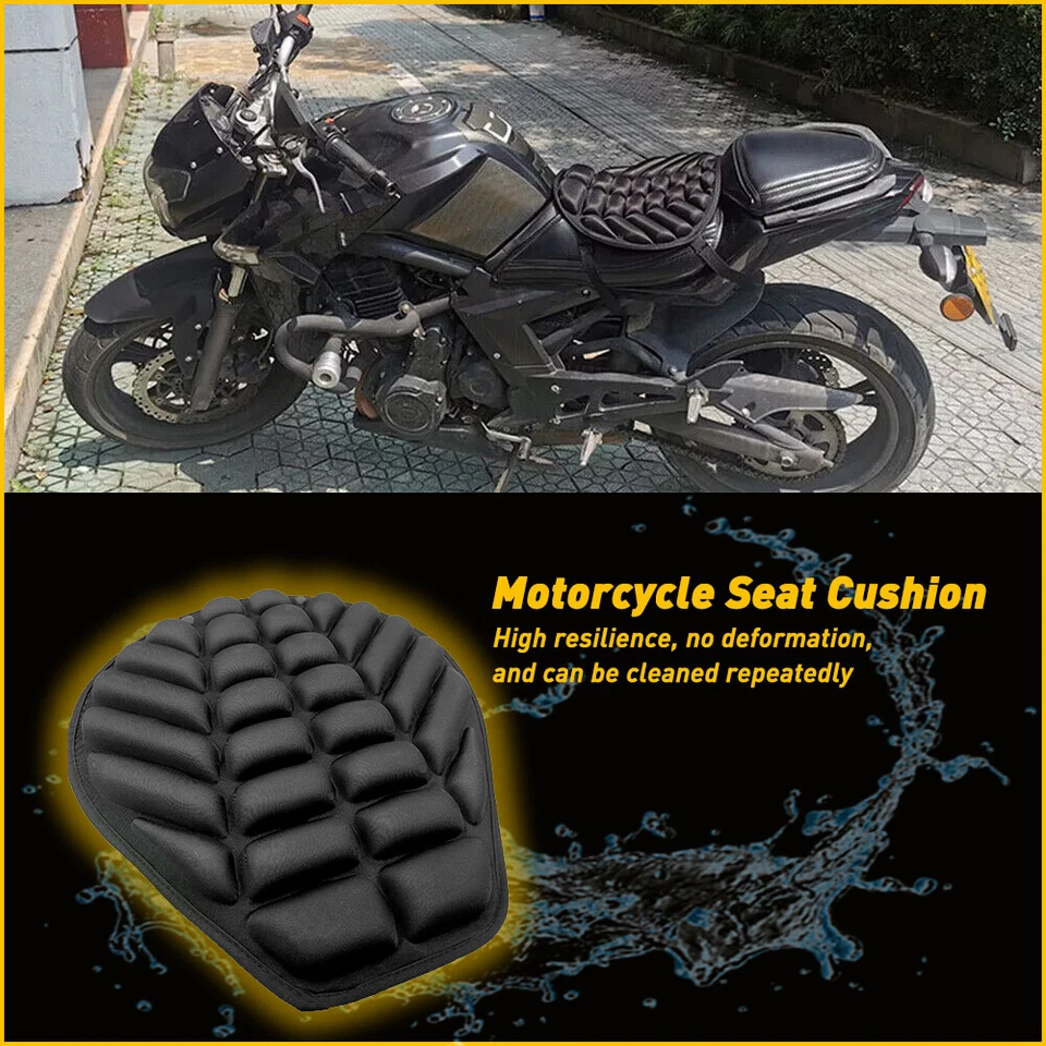 Cojín de asiento de gel universal para motocicleta Almohada cómoda Almohadilla Alivio Cubierta Presión Foto 4 de 4