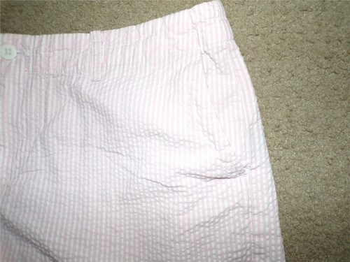 Ralph Lauren Seersucker Shorts Womens Size 10 Pink White Striped 100% Cotton - Picture 3 of 6