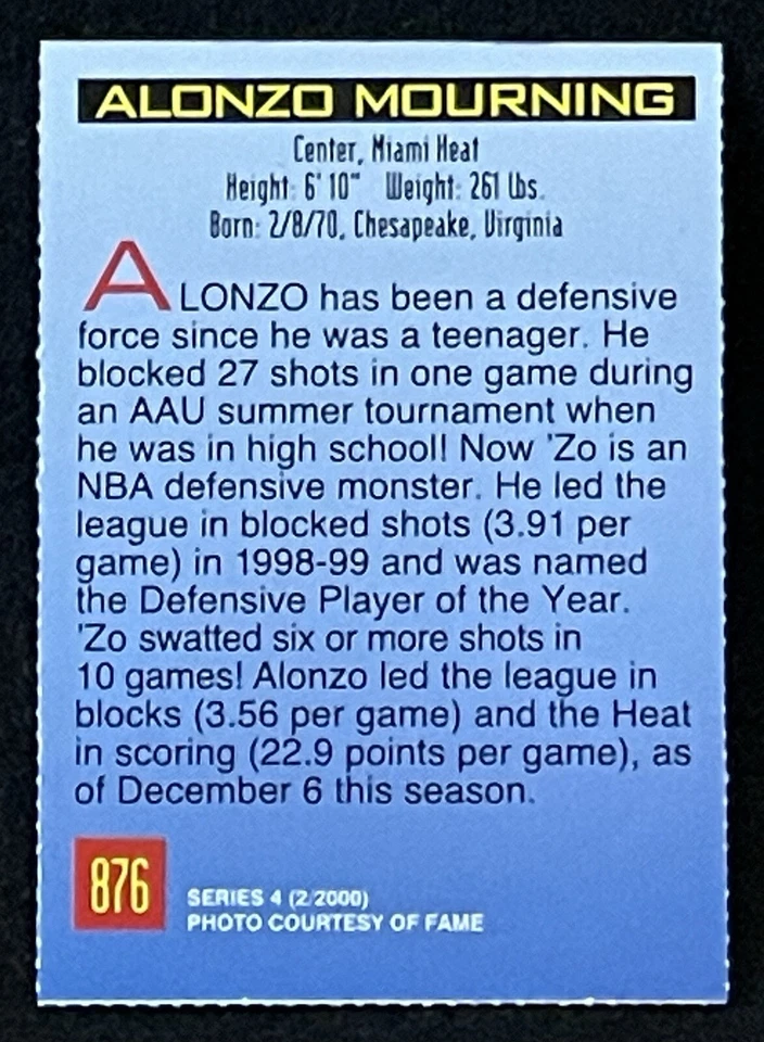 ALONZO MOURNING 2000  Sports Illustrated for Kids SI #876 Kid Pic Miami Heat NM+ - Image 2 of 2
