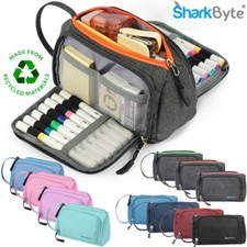 Large Capacity Pencil Case 3 Compartment Stationery Pouches Makeup Bag Storage