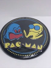 New Pac-Man Round Tin Metal Decor Wall Shelf Man Cave 6-3/4" Diameter
