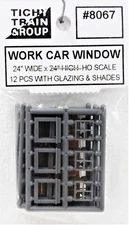 HO Scale Tichy Train Group 8067 Work Car Windows pkg (12) 
