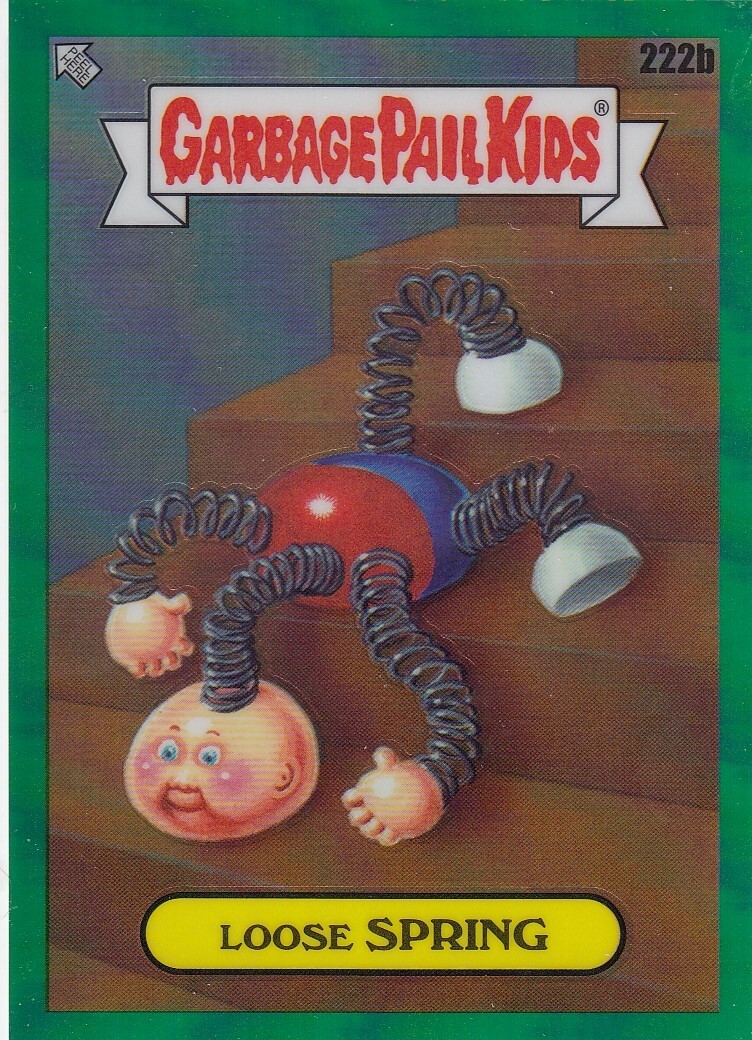 2023 Topps Chrome GPK Green Refractor #222B Loose Spring Garbage Pail Kids