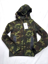 Nike Tech Fleece Youth Full Zip Jacket Kids Green Black Camo FN9118-010 Boys New