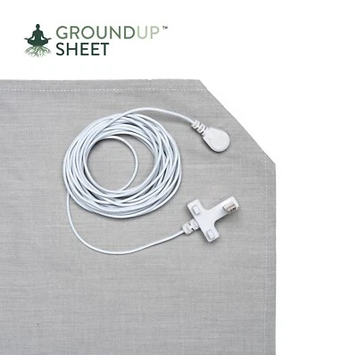 GROUNDUP SHEET grounding earthing bedsheet for health & EMF protection on Double, King mattress
