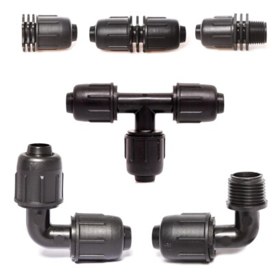 IRRITEC QJ Verbinder 16mm PE-Rohr Tropfrohr Klemm Verschraubung Fitting